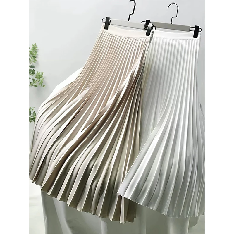 MEXZT Elegant Midi Skirt Women Fashion Elastic High Waist Pleated Skirts Summer Korean Streetwear Luxury Design A Line Faldas
MEXZT Elegant Midi Skirt Women Fashion Elastic High Waist Pleated Skirts Summer Korean Streetwear Luxury Design A Line Faldas