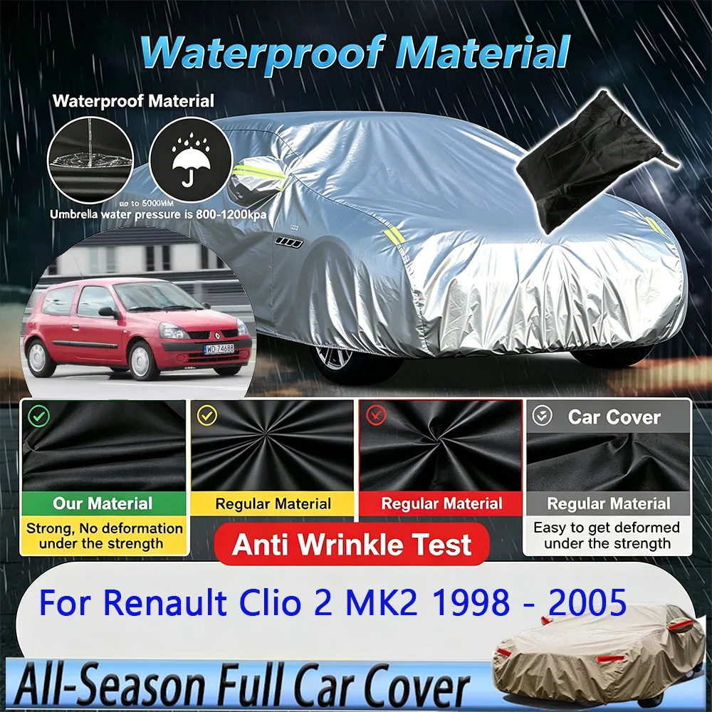 For Renault Clio 2 MK2 1998-2005 2000 Full Car Cover Outdoor Protection Snow Cover Sunshade Waterproof Dustproof Exterior
For Renault Clio 2 MK2 1998-2005 2000 Full Car Cover Outdoor Protection Snow Cover Sunshade Waterproof Dustproof Exterior
