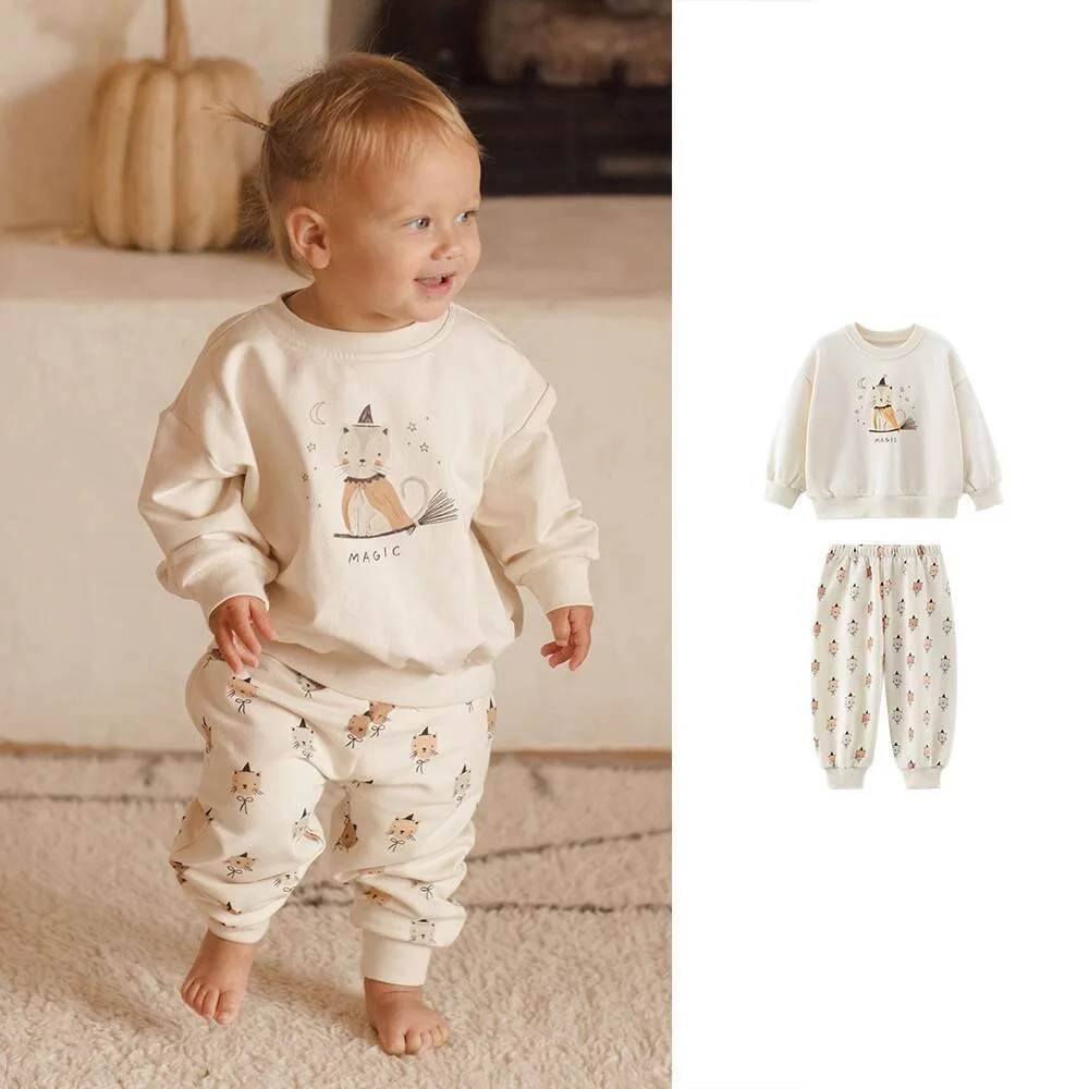 Модный комплект для малышей, свитшот с милым котом, брюки, весенний наряд, свободный крой, хлопок, с круглым вырезом, унисекс, От 1 до 4 лет
Модный комплект для малышей, свитшот с милым котом, брюки, весенний наряд, свободный крой, хлопок, с круглым вырезом, унисекс, От 1 до 4 лет