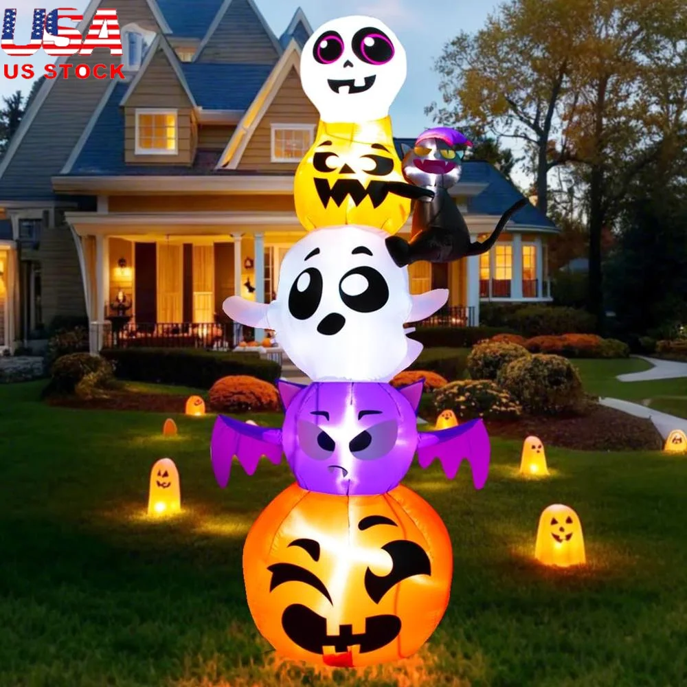 Inflatable Halloween Decorations 8FT Outdoor Yard Decorations with LED Light Self Inflating Pumpkins Ghosts Black Cat Durable
Inflatable Halloween Decorations 8FT Outdoor Yard Decorations with LED Light Self Inflating Pumpkins Ghosts Black Cat Durable