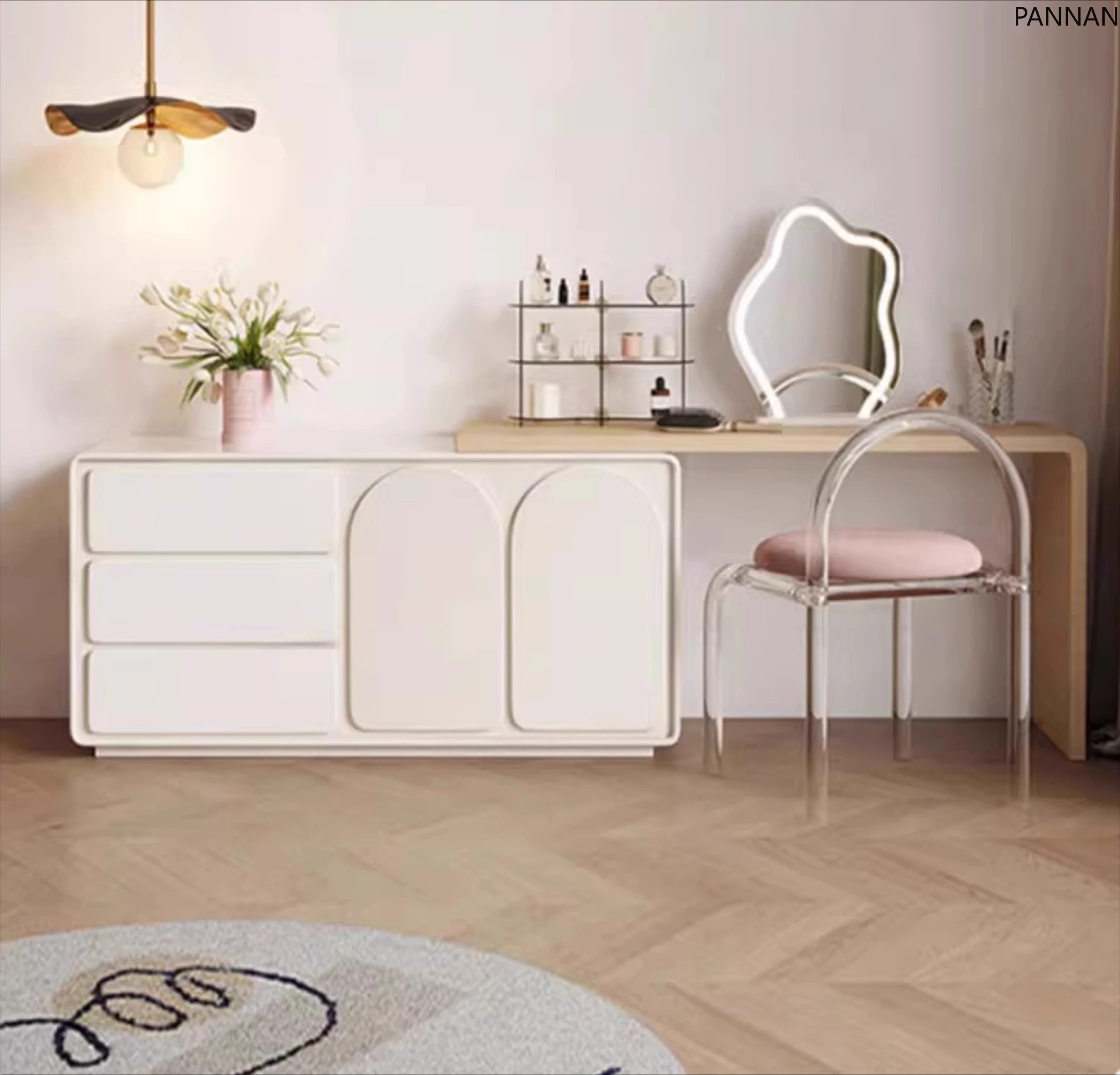 Cream wind dresser modern simple multi-functional chest removable corner makeup table
Cream wind dresser modern simple multi-functional chest removable corner makeup table
