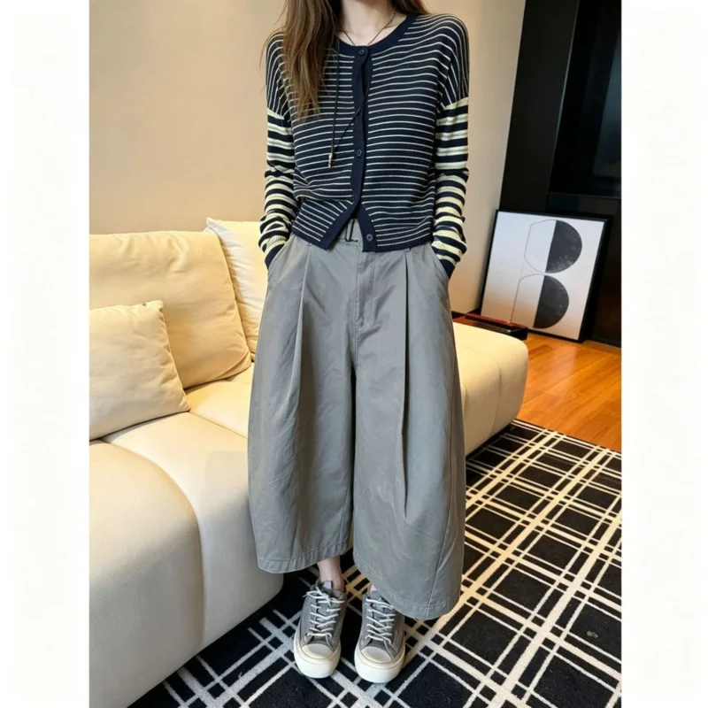 New Summer Fashion Wide Leg Pants Women American Retro Basic High Waist Calf-Length Cargo Trousers Pockets Casual
New Summer Fashion Wide Leg Pants Women American Retro Basic High Waist Calf-Length Cargo Trousers Pockets Casual