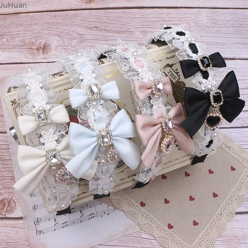 Japanese Sweet Lolita Hair Accessories Women's Mine Lace String with Bow Rhinestone Love Pendant Beaded Headband for girls
Japanese Sweet Lolita Hair Accessories Women's Mine Lace String with Bow Rhinestone Love Pendant Beaded Headband for girls