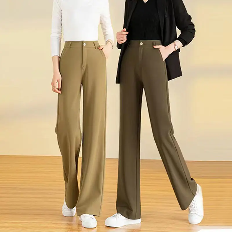 Wide Leg Pants Women's Autumn and Winter Thin Pants New Elastic High Waist Casual Loose Straight Suit Long Trousers Z31
Wide Leg Pants Women's Autumn and Winter Thin Pants New Elastic High Waist Casual Loose Straight Suit Long Trousers Z31