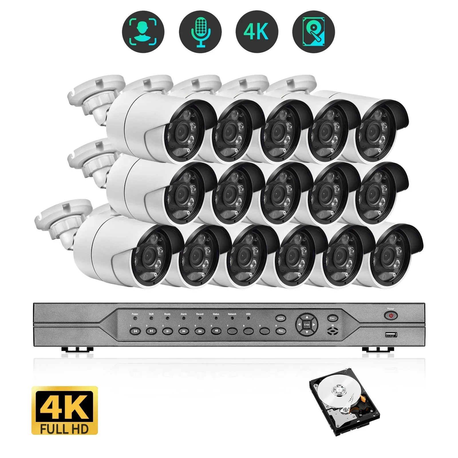 H.265 POE 5MP 16CH NVR Kit Face Detect Security Camera System CCTV Outdoor Waterproof IP Camera P2P Video Surveillance Set
H.265 POE 5MP 16CH NVR Kit Face Detect Security Camera System CCTV Outdoor Waterproof IP Camera P2P Video Surveillance Set