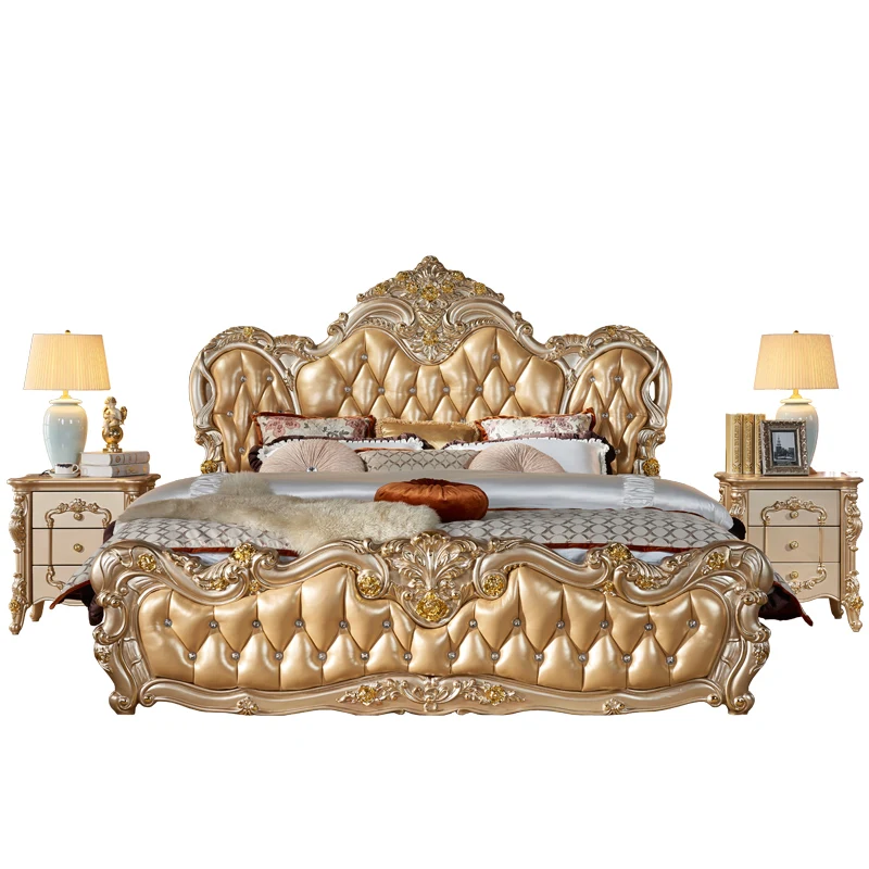 Кровать в европейском стиле, 2 метра х 2,2 метра, люкс, для главной спальни, цвета шампань-золото, с резьбой, размер king-size.
Кровать в европейском стиле, 2 метра х 2,2 метра, люкс, для главной спальни, цвета шампань-золото, с резьбой, размер king-size.