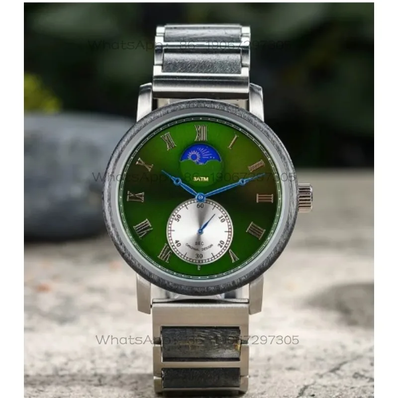 Da Qin Wang Jian scale watch men's genuine male college student classic moon phase wooden quartz watch
Da Qin Wang Jian scale watch men's genuine male college student classic moon phase wooden quartz watch