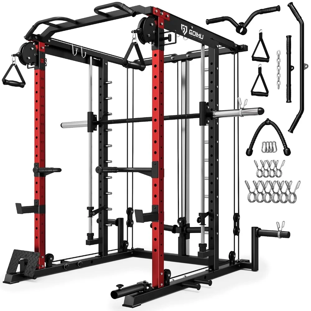 2000LBS Power Cage with Cable Crossover System & Smith Bar, All-in-One Squat Rack for Home Gym Strength Training, Custom
2000LBS Power Cage with Cable Crossover System & Smith Bar, All-in-One Squat Rack for Home Gym Strength Training, Custom