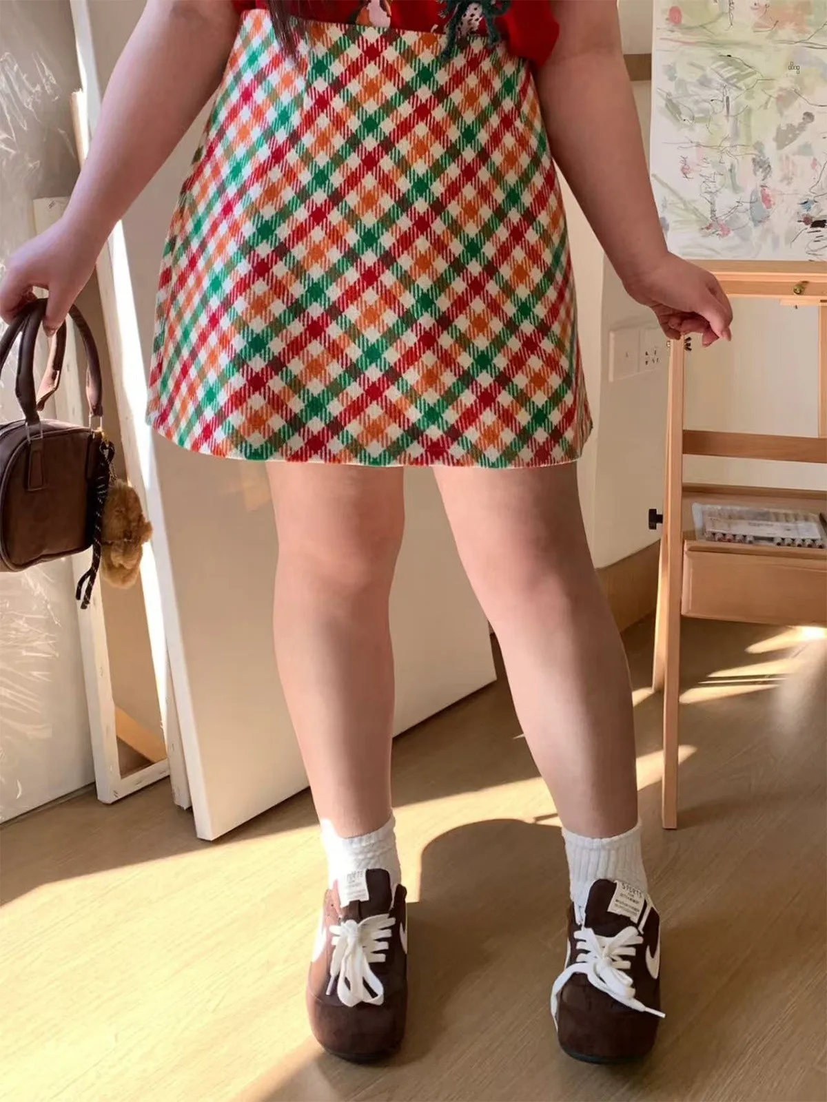 High Waist Slimming ort Skirt Plaid Women's Casual Faion A-Line Skirt High Waist Design for Festive Ocns
High Waist Slimming ort Skirt Plaid Women's Casual Faion A-Line Skirt High Waist Design for Festive Ocns