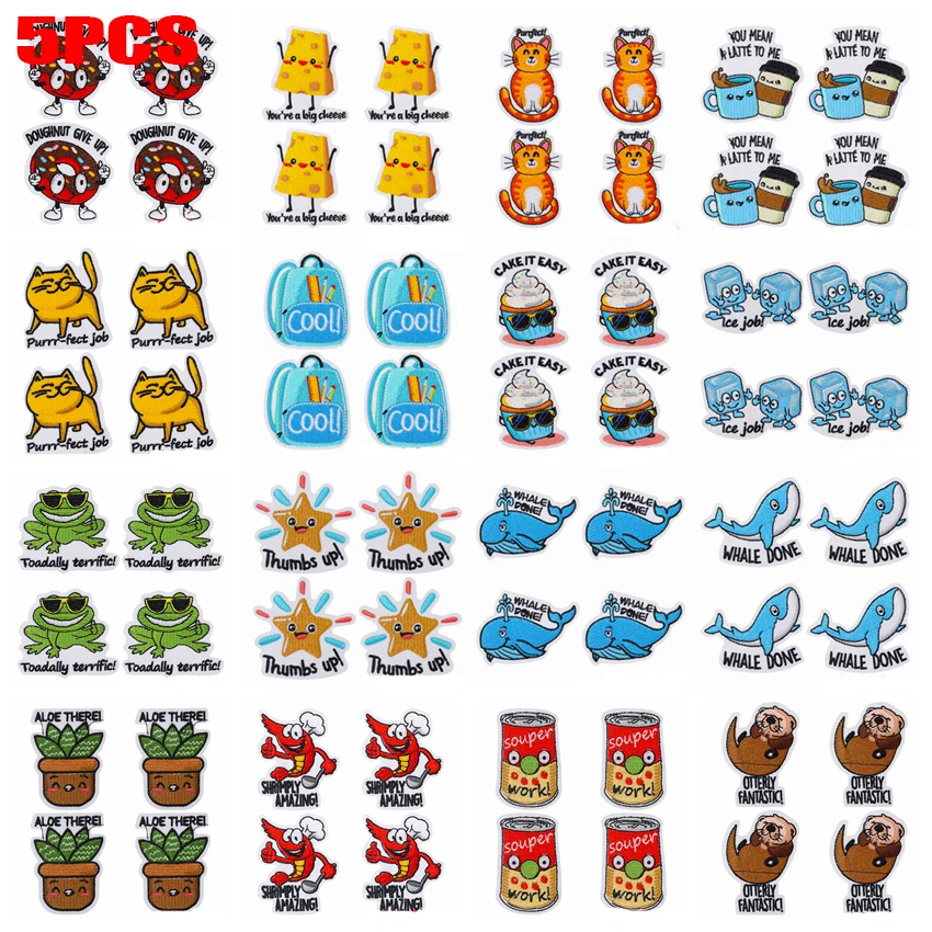 5PCS Cute Cartoon Patch Embroidered Patches DIY Iron On Patches For Clothing Thermoadhesive Patches For Clothes Jeans Hats Badge
5PCS Cute Cartoon Patch Embroidered Patches DIY Iron On Patches For Clothing Thermoadhesive Patches For Clothes Jeans Hats Badge