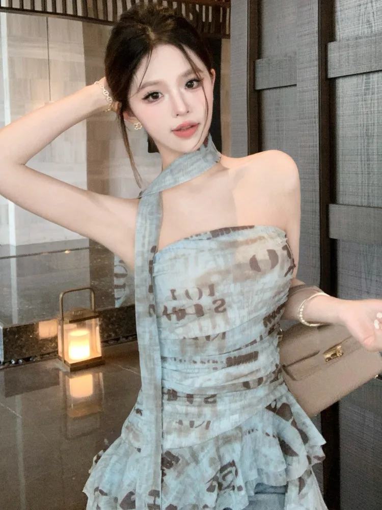 American Retro Spicy Girl Tube Top Asymmetrical Vest Women Summer Waist Cinch Lace Trim Print Sleeveless Thin Short Top
American Retro Spicy Girl Tube Top Asymmetrical Vest Women Summer Waist Cinch Lace Trim Print Sleeveless Thin Short Top
