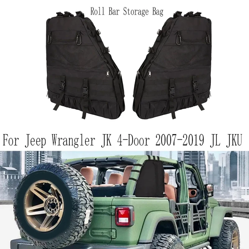 Left Roll Bar Storage Bag Cage Multi-Pockets Organizers Cargo Bag Tool Bags For Jeep Wrangler JK 4-Door 1997-2019 JL JKU Parts
Left Roll Bar Storage Bag Cage Multi-Pockets Organizers Cargo Bag Tool Bags For Jeep Wrangler JK 4-Door 1997-2019 JL JKU Parts