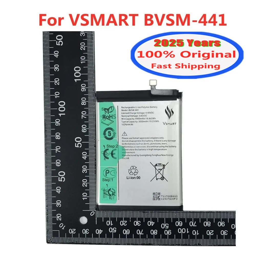 2025 Years 100% Original Phone Battery For VSMART BVSM-441 BVSM 441 5000mAh Replacement Battery Bateria Fast Deliver
2025 Years 100% Original Phone Battery For VSMART BVSM-441 BVSM 441 5000mAh Replacement Battery Bateria Fast Deliver