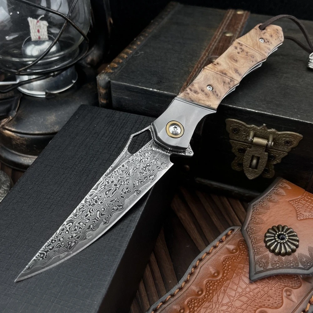 High-hardness Damascus Steel Blade Portable Folding Knife Multi-functional Durable Suitable Outdoor Hunting Camping EDC Knives
High-hardness Damascus Steel Blade Portable Folding Knife Multi-functional Durable Suitable Outdoor Hunting Camping EDC Knives