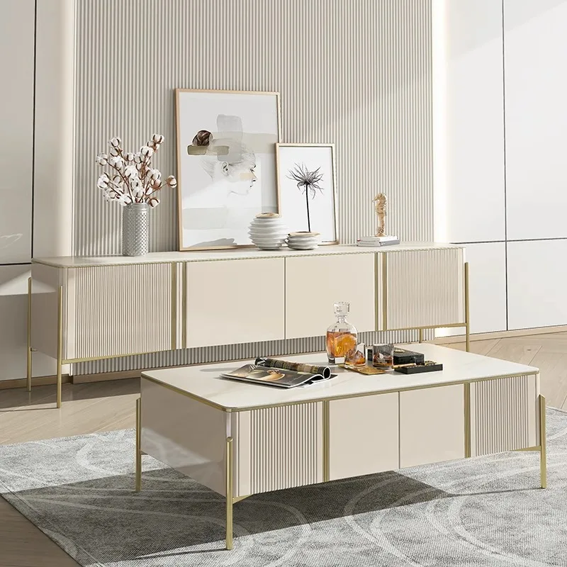 Modern simple light luxury household dining table high-end rock slab coffee table TV cabinet combination
Modern simple light luxury household dining table high-end rock slab coffee table TV cabinet combination