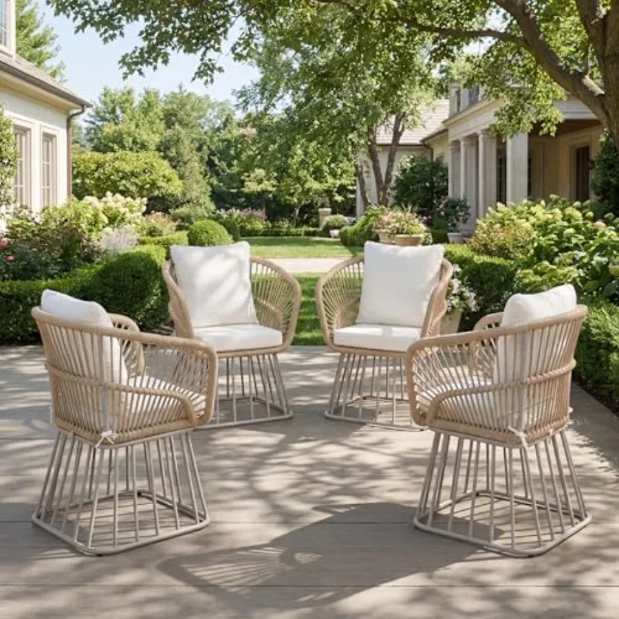 Acker Metal Frame Outdoor Dining Chairs Set of 4, Patio Dining Room Chairs with Wicker Curved Backrest, Comfy Poolside Kitchen
Acker Metal Frame Outdoor Dining Chairs Set of 4, Patio Dining Room Chairs with Wicker Curved Backrest, Comfy Poolside Kitchen