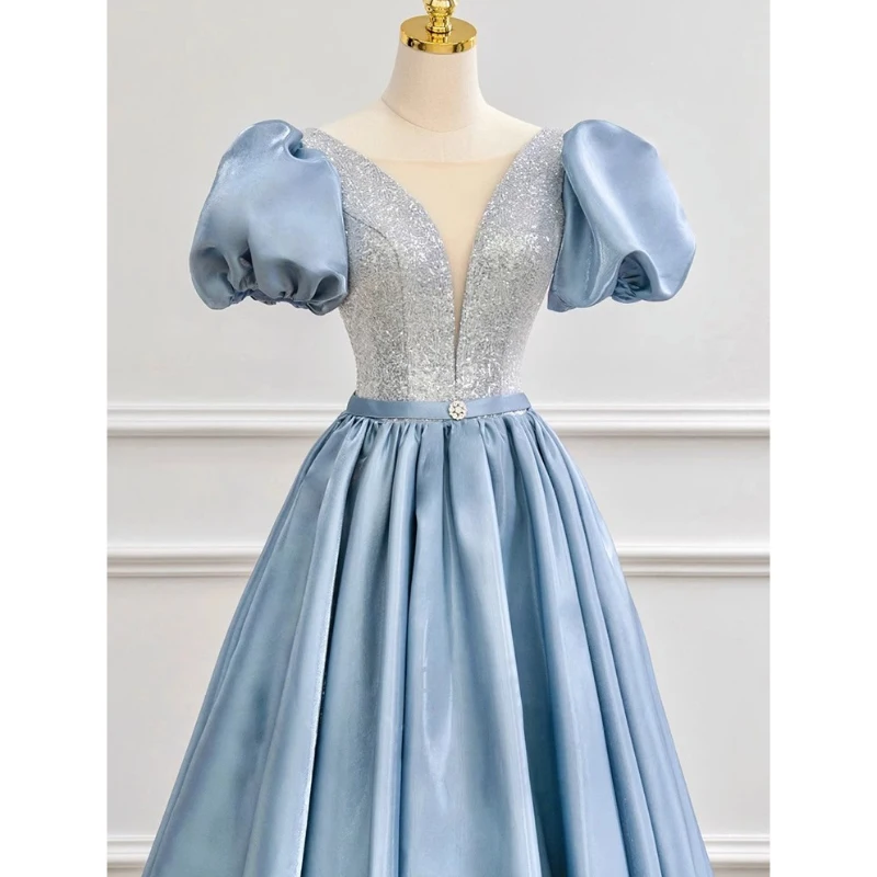 Элитное вечернее платье синего цвета с V-образным вырезом, сексуальное, для сольного вокального выступления, роскошное, на заказ, в пол, корейский стиль, свадебное платье
Элитное вечернее платье синего цвета с V-образным вырезом, сексуальное, для сольного вокального выступления, роскошное, на заказ, в пол, корейский стиль, свадебное платье