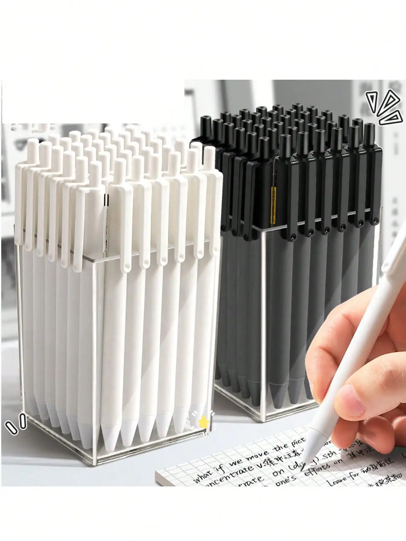Black & White Retractable Ballpoint Pens – 10/20pcs, 0.5mm Quick Drying Ink for Exams & School
Black & White Retractable Ballpoint Pens – 10/20pcs, 0.5mm Quick Drying Ink for Exams & School