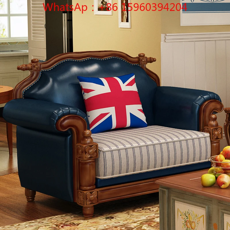 American vintage solid wood sofa, Mediterranean homestay style corner L-shaped fabric high-end villa sofa
American vintage solid wood sofa, Mediterranean homestay style corner L-shaped fabric high-end villa sofa