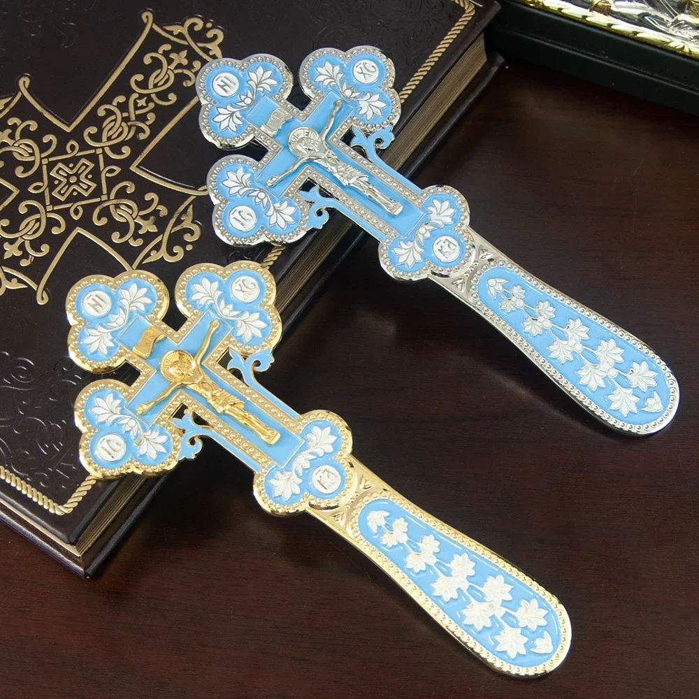 High Quality Alloy Blessing Cross Enamel Coloring Orthodox Handheld Cross for Religious Ritual Prayer Supplies
High Quality Alloy Blessing Cross Enamel Coloring Orthodox Handheld Cross for Religious Ritual Prayer Supplies