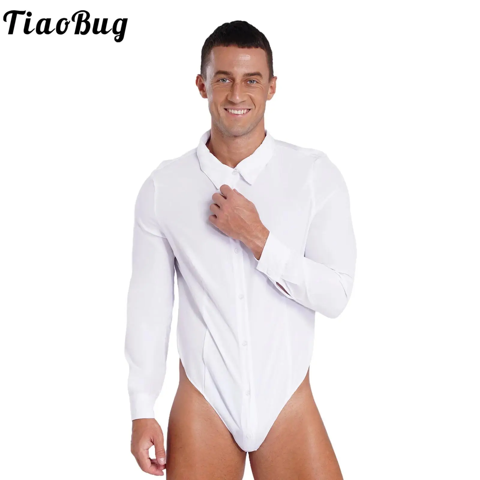 Men's Gentleman Shirt Top Bodysuits Long Sleeve Button Down High Cut Jumpsuit for Office Work Meeting Working Stylish Costumes
Men's Gentleman Shirt Top Bodysuits Long Sleeve Button Down High Cut Jumpsuit for Office Work Meeting Working Stylish Costumes