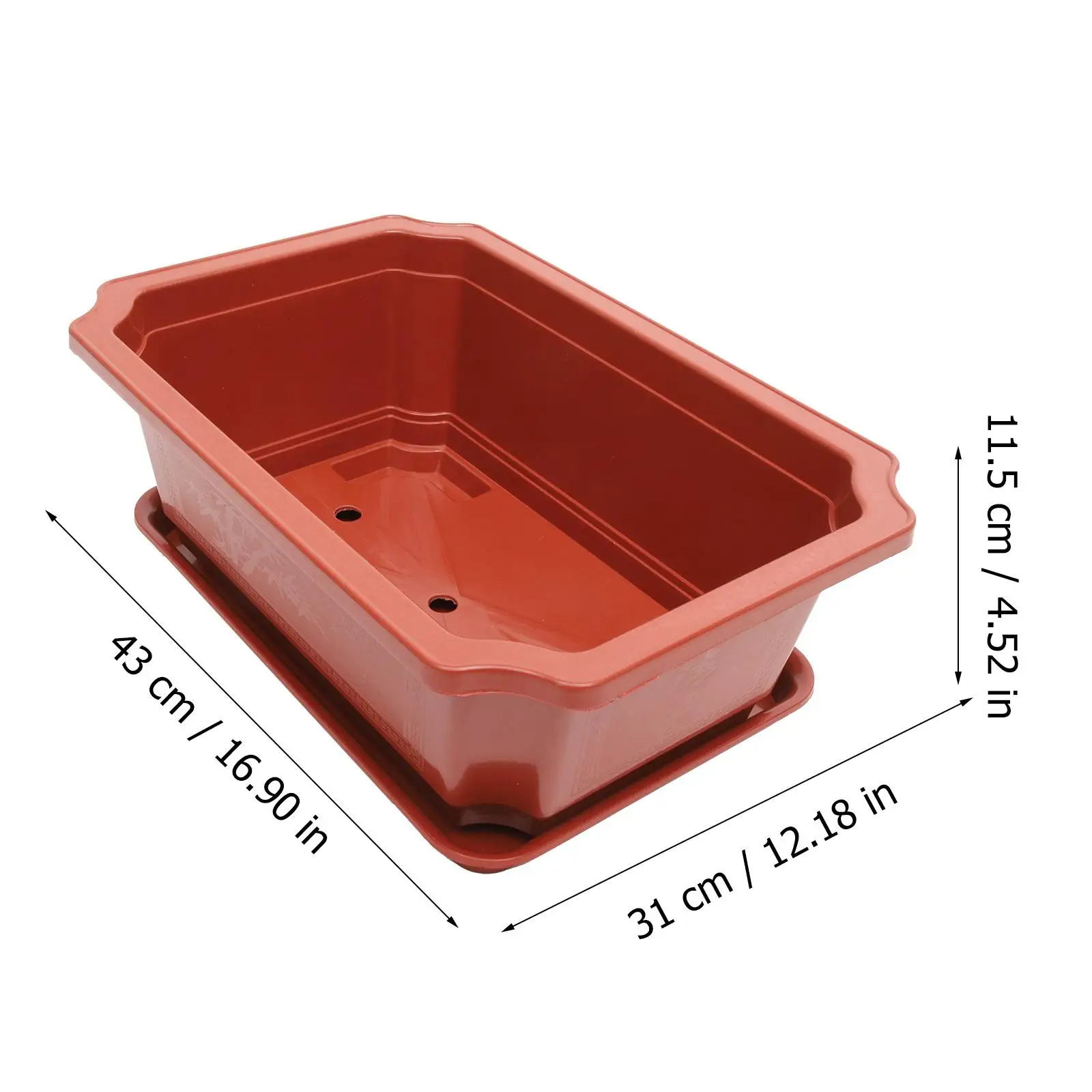 Large Oval Flowerpot 450mm Planter with 440mm Tray for Succulents Ferns Indoor Office Bonsai Plastic Pot Gardening
Large Oval Flowerpot 450mm Planter with 440mm Tray for Succulents Ferns Indoor Office Bonsai Plastic Pot Gardening