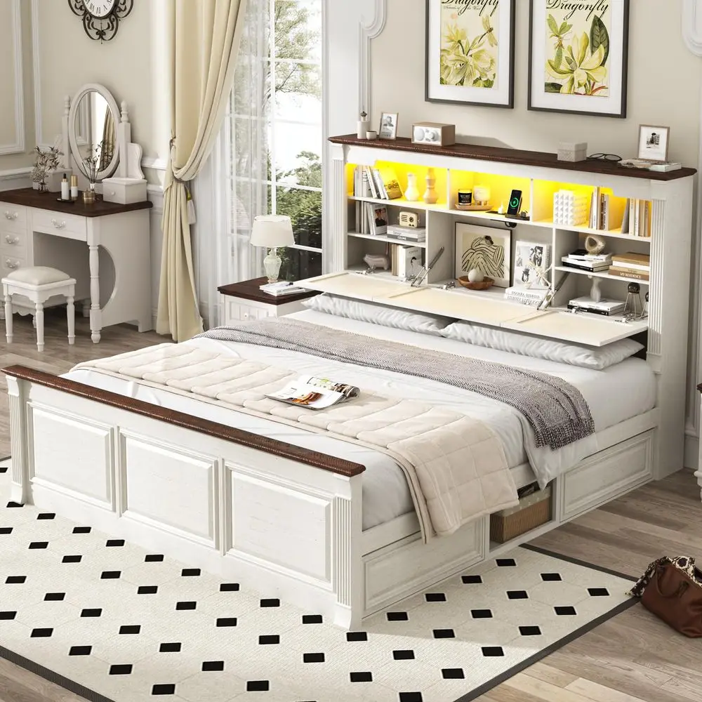 King Size Bed Frame with 55 Tall Storage Headboard amp 4 Drawers, Wood Roman Column Platform Bed Frame with 24 Tall Footboard,
King Size Bed Frame with 55 Tall Storage Headboard amp 4 Drawers, Wood Roman Column Platform Bed Frame with 24 Tall Footboard,