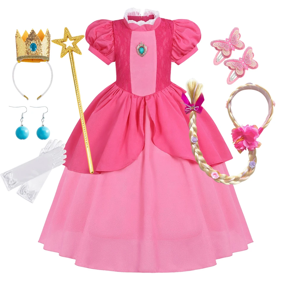 Princess Peach Girls Cosplay Dress Kids Vestidos Party Costume Dresses Carnival Children Halloween Clothes 2-10 Years
Princess Peach Girls Cosplay Dress Kids Vestidos Party Costume Dresses Carnival Children Halloween Clothes 2-10 Years