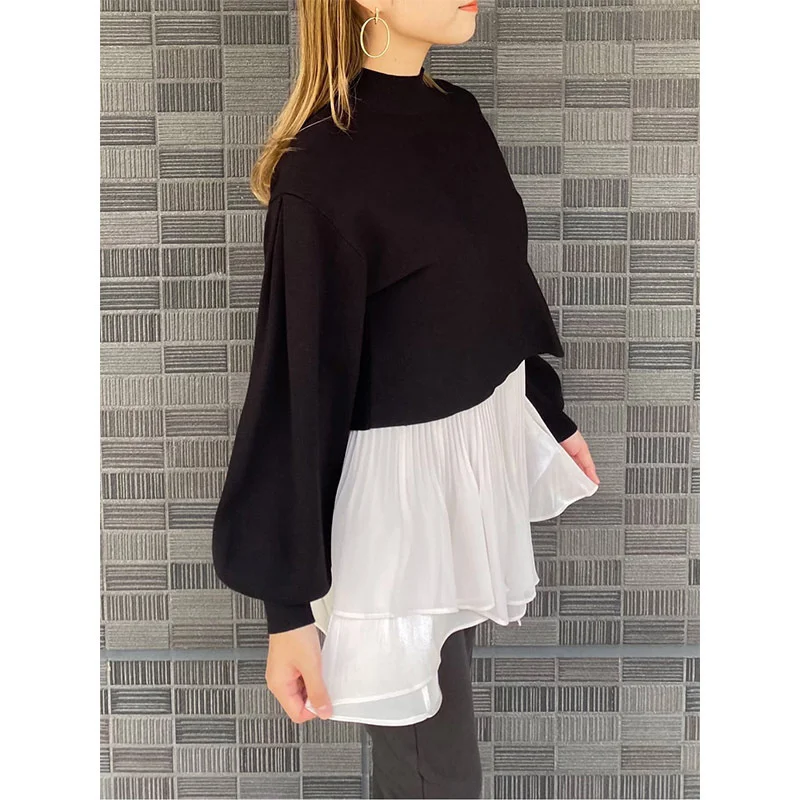 2022 Autumn Sweaters Japanese Jumpers Long Sleeve Back Drawstring Knitted Pullover Patchwork Pleated Ruffled Sling Sets
2022 Autumn Sweaters Japanese Jumpers Long Sleeve Back Drawstring Knitted Pullover Patchwork Pleated Ruffled Sling Sets