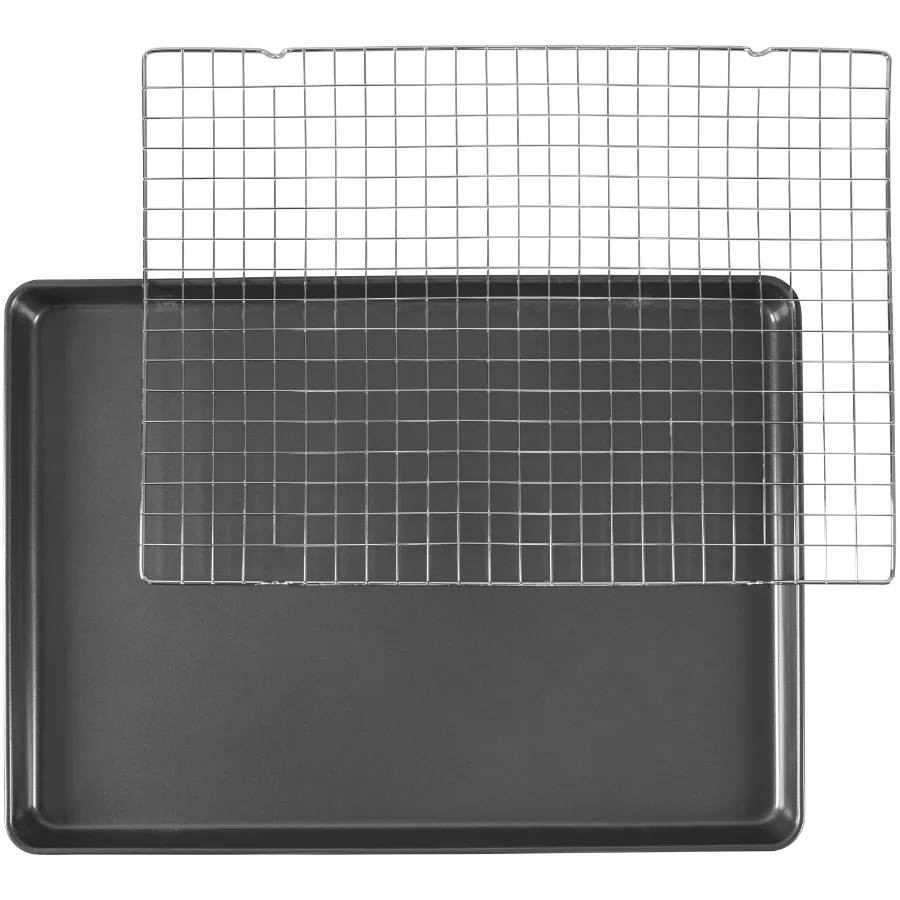 Versatile Bakeware Set with Non-Stick Mega Cookie Sheet 21x15 and Cooling Rack for Effortless Cooking and Baking in Rectangular
Versatile Bakeware Set with Non-Stick Mega Cookie Sheet 21x15 and Cooling Rack for Effortless Cooking and Baking in Rectangular