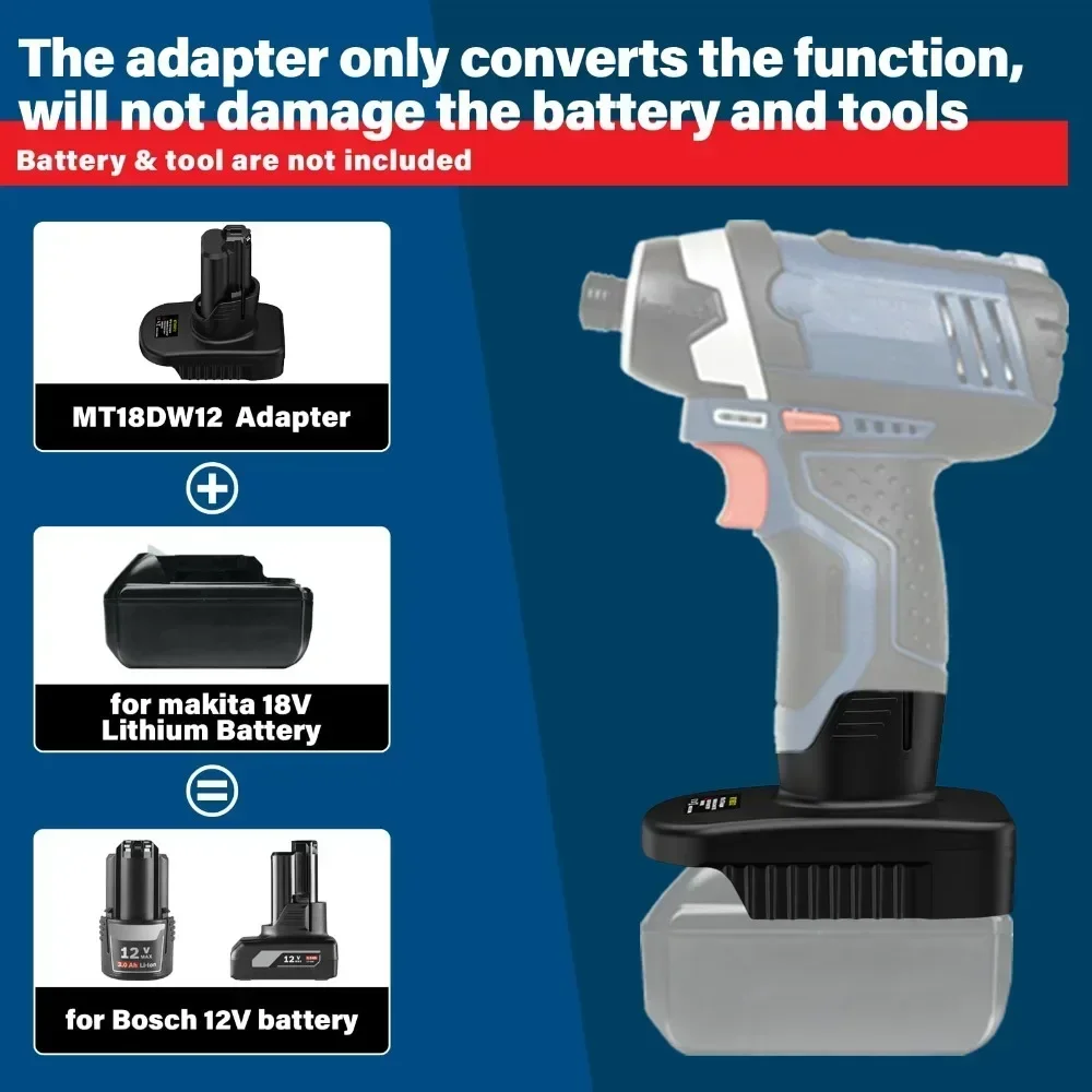 For Makita 18V Lithium Batteries MT18BS12 Battery Adapter Converter for Bosch 12V Battery Power Tools Drills Adapter Converter
For Makita 18V Lithium Batteries MT18BS12 Battery Adapter Converter for Bosch 12V Battery Power Tools Drills Adapter Converter