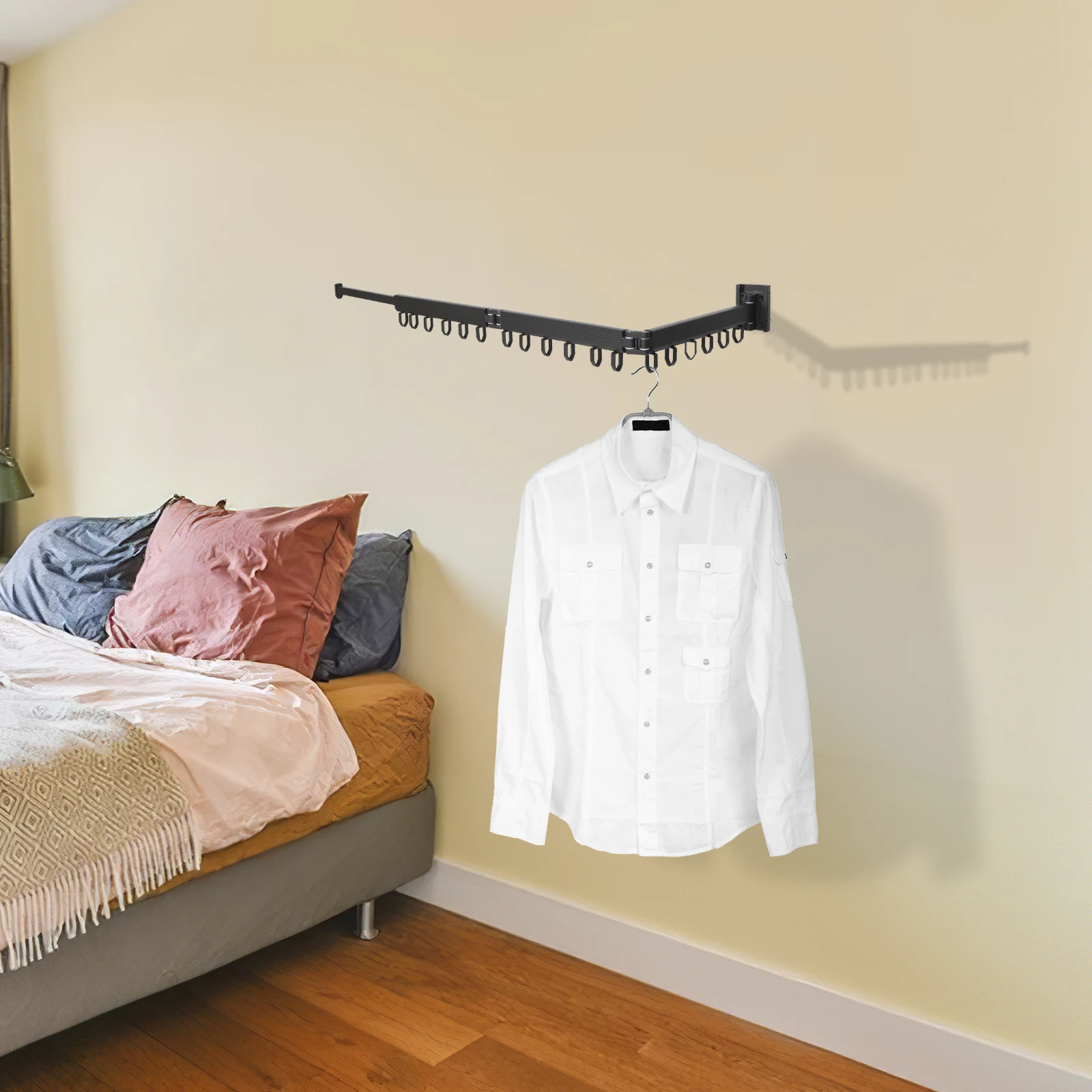 Foldable Wall Mounted Drying Rack able Clothes Hanger Laundry Room Balcony Aluminum Alloy Wardrobe ganizer Windproof Dryer 
Foldable Wall Mounted Drying Rack able Clothes Hanger Laundry Room Balcony Aluminum Alloy Wardrobe ganizer Windproof Dryer