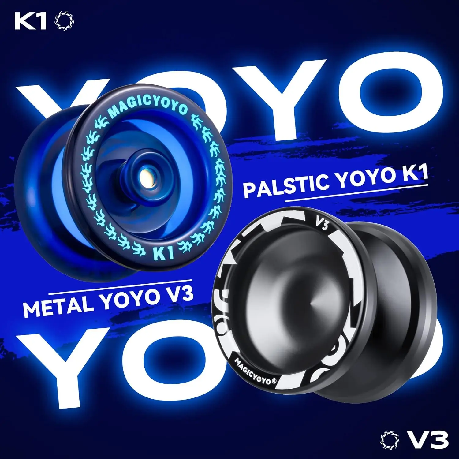 MAGICYOYO Yoyos for Kids Beginners, Pro Yoyo 2 Pack, Dual Funtion Metal Yo yo V3 + Plastic Yo-yos K1 Plus,Yo-Yo Accessory Kit
MAGICYOYO Yoyos for Kids Beginners, Pro Yoyo 2 Pack, Dual Funtion Metal Yo yo V3 + Plastic Yo-yos K1 Plus,Yo-Yo Accessory Kit