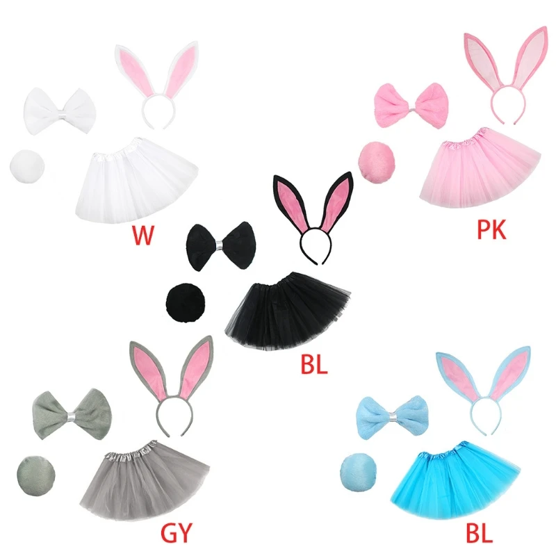 4Pcs Kids Rabbit Cosplay Costume Set Layered Tulle Skirt Bunny Ears Headband Bow Tie Tail Easter Party Outfits
4Pcs Kids Rabbit Cosplay Costume Set Layered Tulle Skirt Bunny Ears Headband Bow Tie Tail Easter Party Outfits
