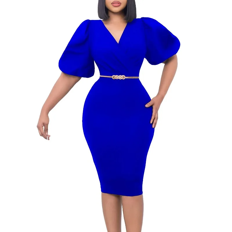 African Dresses for Women Polyester 2023 Dashiki Bodycon African Clothes Elegant Half Sleeve V-neck Knee-length Dress With Belt
African Dresses for Women Polyester 2023 Dashiki Bodycon African Clothes Elegant Half Sleeve V-neck Knee-length Dress With Belt