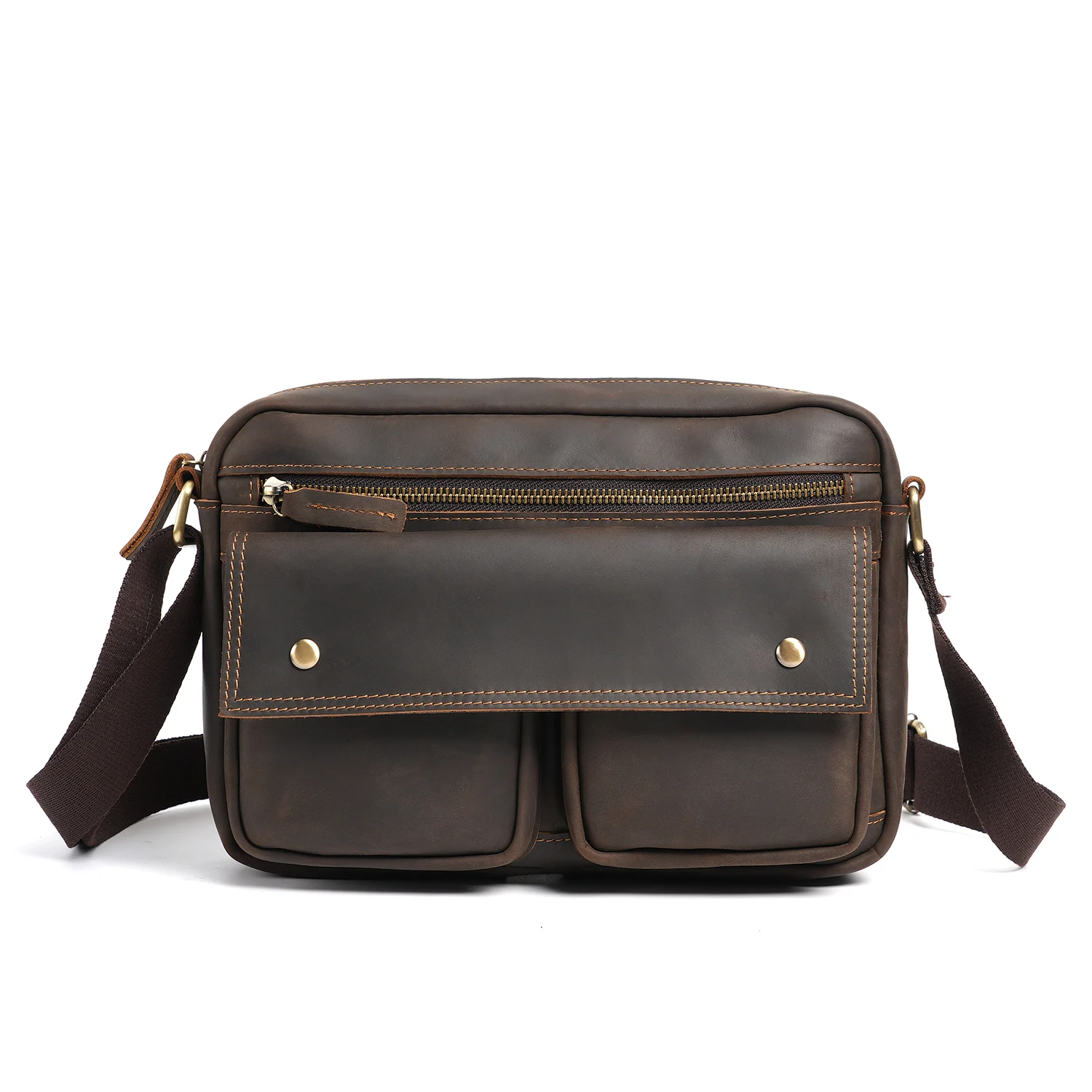 YATBEST Men's Crossbody Bag Leather Wear Resistant Large Capacity Double Pocket Commuter Handbag Fashion Retro Shoulder Bag
YATBEST Men's Crossbody Bag Leather Wear Resistant Large Capacity Double Pocket Commuter Handbag Fashion Retro Shoulder Bag