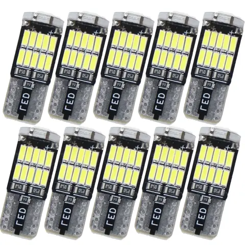 Canbus No Error Led 2/4/10PCS T10 W5W 194 501 Led Canbus No Error Car Interior Light 26 SMD 4014 White Instrument Lights Bulb Lamp