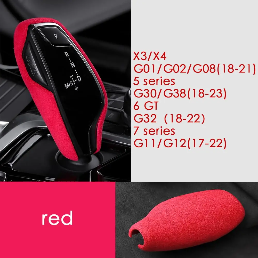 Car Interior Suede Gear Shift Knob Cover Trim for BMW X3 X4 G01 G02 G08,for 5 Series G30 G38, for G11 G12, for 6 GT G32
Car Interior Suede Gear Shift Knob Cover Trim for BMW X3 X4 G01 G02 G08,for 5 Series G30 G38, for G11 G12, for 6 GT G32