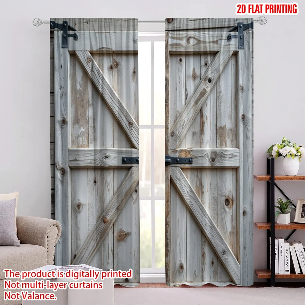 2pcs 2D flat printing Window Curtains barn door (2) Light Filter Family Party for Bedroom Office Living Room Home Decor
2pcs 2D flat printing Window Curtains barn door (2) Light Filter Family Party for Bedroom Office Living Room Home Decor