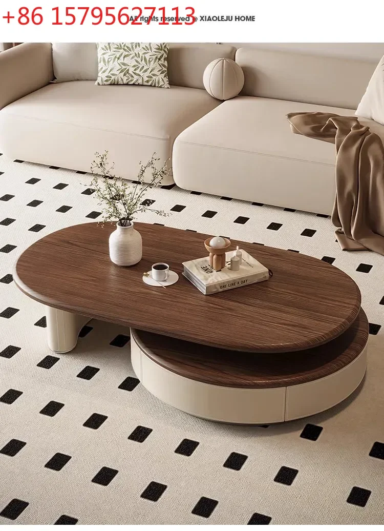 Retro Solid Wood Retractable Oval Coffee Table Living Room Home Saddle Leather Coffee Table TV Cabinet Combination
Retro Solid Wood Retractable Oval Coffee Table Living Room Home Saddle Leather Coffee Table TV Cabinet Combination