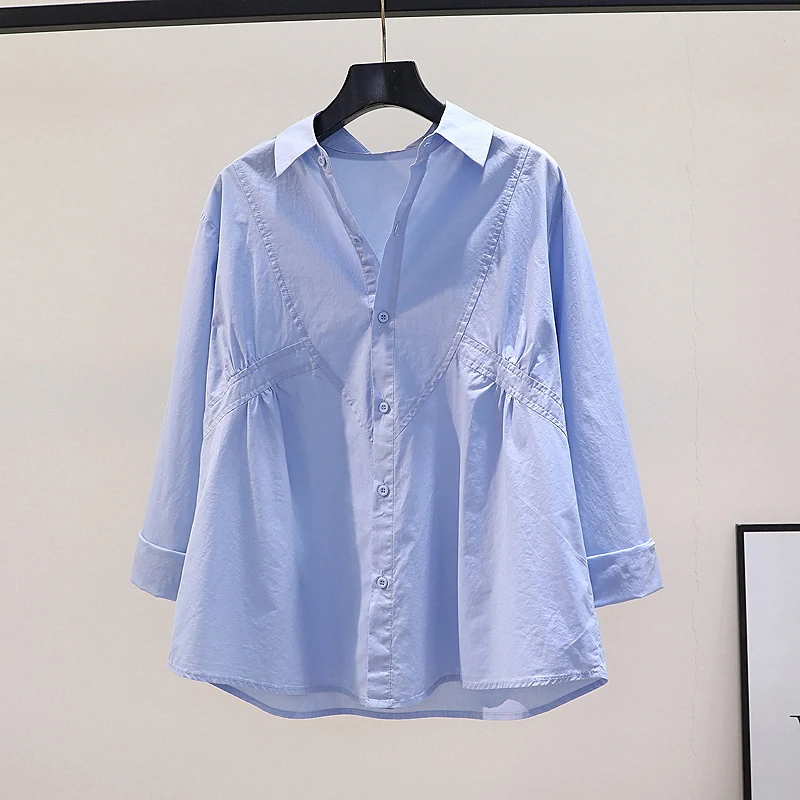 Women's Loose Fit Pure Cotton Shirt Spring Summer New Korean Style Patchwork Waist Cinched Casual Anti Aging Top Button Detail
Women's Loose Fit Pure Cotton Shirt Spring Summer New Korean Style Patchwork Waist Cinched Casual Anti Aging Top Button Detail