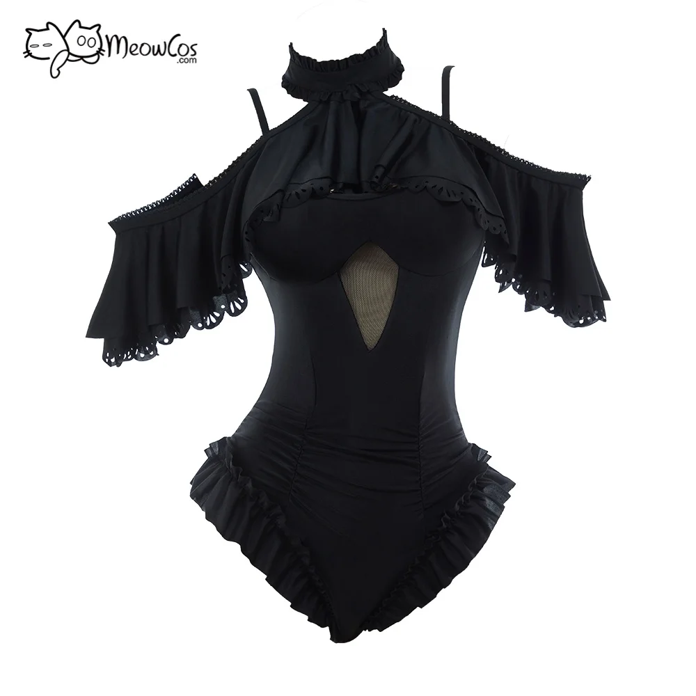 MEOWCOS Women Gothic Black Victorian Vintage Style Halter One Piece Swimsuit with Halter Ruffle Shawl Swimwear Bathing Suit
MEOWCOS Women Gothic Black Victorian Vintage Style Halter One Piece Swimsuit with Halter Ruffle Shawl Swimwear Bathing Suit