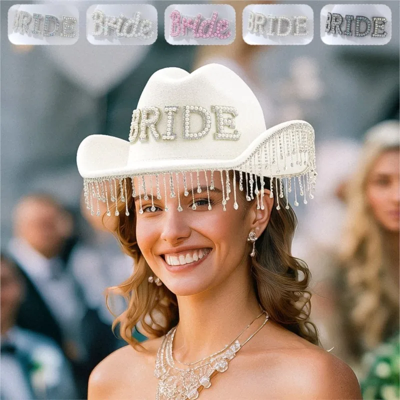 Women's wedding hat with unique water tassel and pearl decoration for festival birthday parties
Women's wedding hat with unique water tassel and pearl decoration for festival birthday parties
