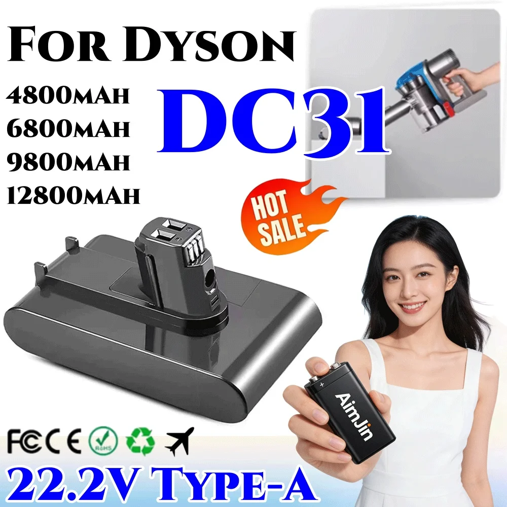 For Dyson Vacuum Cleaner Battery (Type A) 22.2V 4800/6800/9800/12800mAh for DC35, DC45, DC31, DC34, DC44, DC31, DC35 917083-01
For Dyson Vacuum Cleaner Battery (Type A) 22.2V 4800/6800/9800/12800mAh for DC35, DC45, DC31, DC34, DC44, DC31, DC35 917083-01