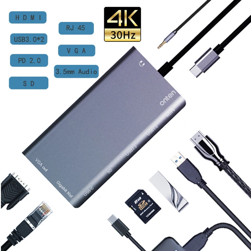 USB 3.0 converter Type-C To HDMI Splitter Adapter usb hub Multi-function dock station 8 In 1 PD charging USB to VGA converter
USB 3.0 converter Type-C To HDMI Splitter Adapter usb hub Multi-function dock station 8 In 1 PD charging USB to VGA converter