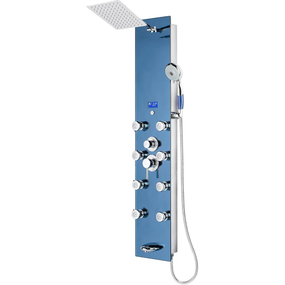 Stainless Steel Blue Ocean 52 Shower Panel System with Rainfall Head and 8 Massage Jets
Stainless Steel Blue Ocean 52 Shower Panel System with Rainfall Head and 8 Massage Jets