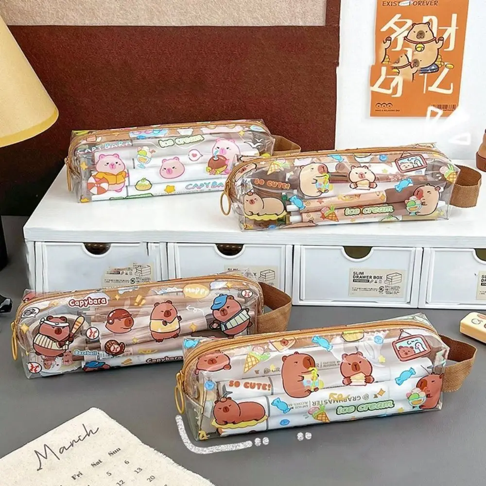 Kawaii Capybara Pen Bag Cute Design Cartoon Transparent Pencil Case Waterproof Large Capacity Stationery Storage Bag Office
Kawaii Capybara Pen Bag Cute Design Cartoon Transparent Pencil Case Waterproof Large Capacity Stationery Storage Bag Office
