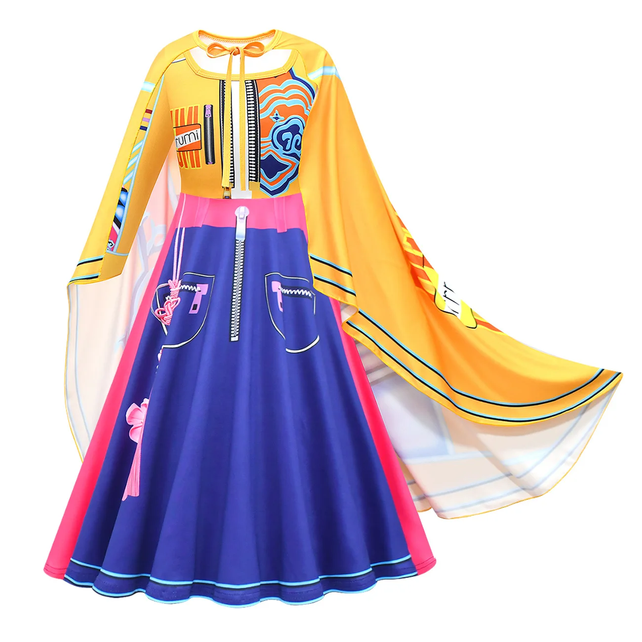 Cute KPOP Demon Hunters Girls Cosplay Dress Cape Bag 3PCS Suits Halloween Costume Children Stage Performance Party Long Dresses
Cute KPOP Demon Hunters Girls Cosplay Dress Cape Bag 3PCS Suits Halloween Costume Children Stage Performance Party Long Dresses