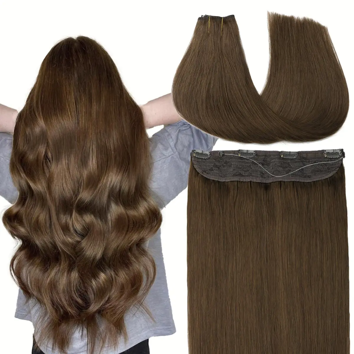 Цельные человеческие волосы, наращивание лески | Для более полной области пробора короны и волос 
Цельные человеческие волосы, наращивание лески | Для более полной области пробора короны и волос