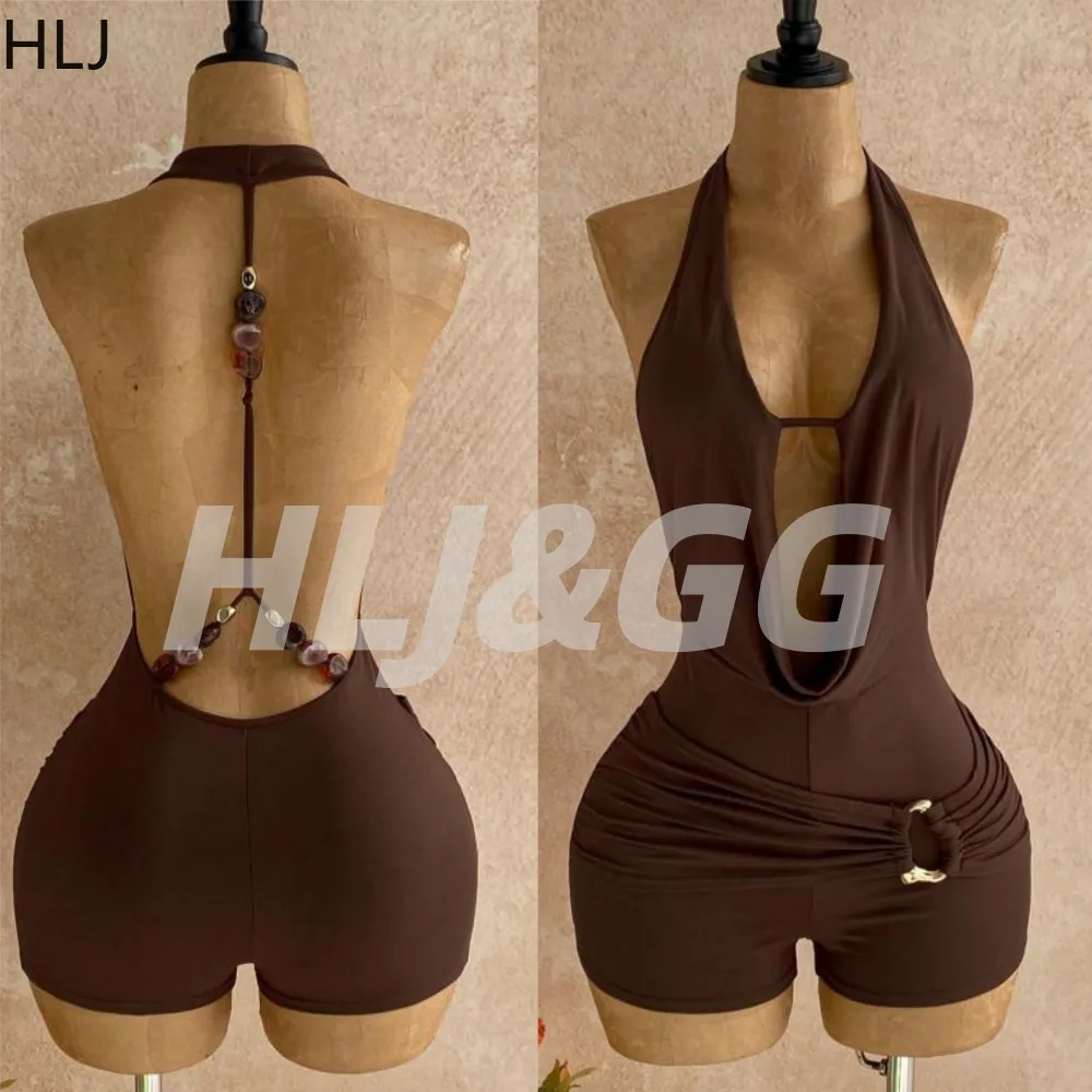 HLJ Casual Solid Color Bodycon Romper for Women Halter Deep V-neck Hollow-out Patchwork Jumpsuit Female Streetwear Overalls New
HLJ Casual Solid Color Bodycon Romper for Women Halter Deep V-neck Hollow-out Patchwork Jumpsuit Female Streetwear Overalls New
